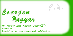 cserjen magyar business card
